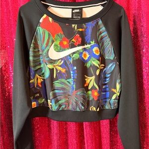 Nike Black Multicolor Floral Sweatshirt